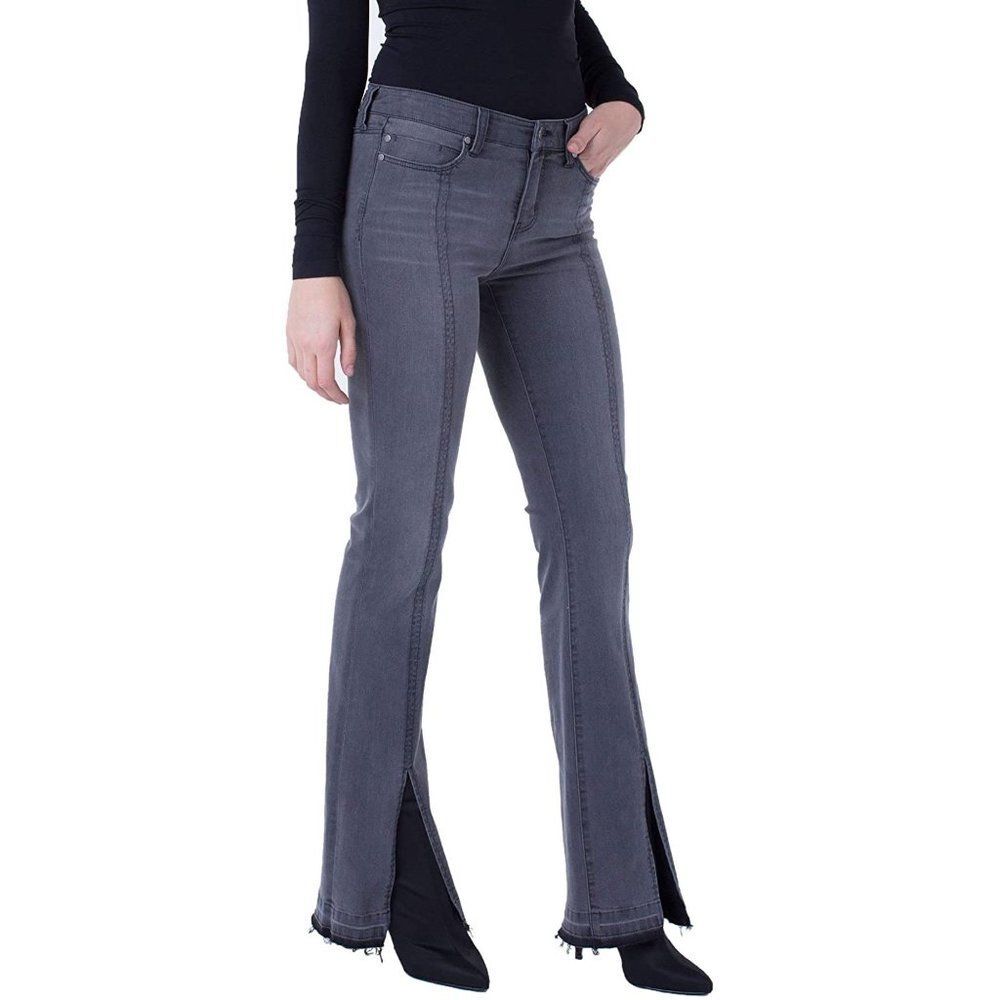 Liverpool Lucy Bootcut Split Stitch Shades of Grey Titanium Wash Sz 0 25 NWT 145